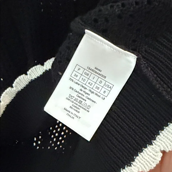 Black and White Logo Woven Top Size 38 - Picture 4 of 5